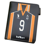 Anime Haikyuu!! Kageyama Tobio Cartera Corta de PU Monedero Cartera Multicapa de Doble Botón