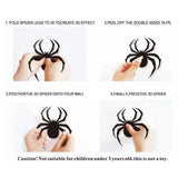12 pieza/juego Decoración de Araña negra Etiqueta de la pared DIY PVC Art Wallpaper Ventana Etiqueta de vidrio Sala de estar Decoración del hogar 3 hojas terno