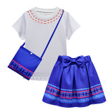 Anime Encanto Luisa Niños Cosplay Camiseta Falda Bolso Disfraz Fiesta Conjunto Carnaval Traje