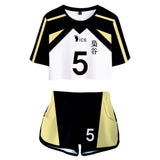 Haikyuu!! Akaashi Keiji Cosplay Top y Pantalones Cortos Ropa de 2 Piezas de Verano para Femenino