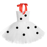 Halloween Juego de Rol Disfraz Polka Dot Lunares 101 Dalmatians Dálmatas Tutu Vestido de Princesa para Carnaval para Niñas