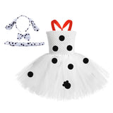 Halloween Juego de Rol Disfraz Polka Dot Lunares 101 Dalmatians Dálmatas Tutu Vestido de Princesa para Carnaval para Niñas