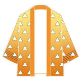 Demon Slayer: Kimetsu no Yaiba Agatsuma Zenitsu Cosplay Chaqueta Kimono Japonés Unisex