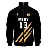 Anime Haikyuu!! Cosplay Chaqueta MSBY Black Jackal #13 Atsumu Miya Abrigo Negro