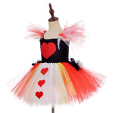 Halloween Juego de Rol Disfraz Red Heart Queen Tutu Vestido de Princesa para Carnaval para Niñas