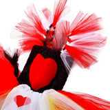 Halloween Juego de Rol Disfraz Red Heart Queen Tutu Vestido de Princesa para Carnaval para Niñas