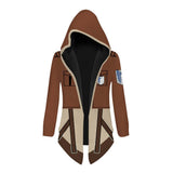 Ataque a Los Titanes Attack on Titan Cosplay Survey Corps Chaqueta con Capucha Rompevientos Unisex para Halloween o Carnaval