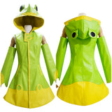Anime Cardcaptor Sakura Cosplay Kinomoto Sakura Rana verde impermeable Disfraz Halloween fiesta Carnaval Traje Per.