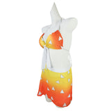 Anime Demon Slayer Agatsuma Zenitsu Cosplay Fiesta Disfraz Traje de Baño Bikini