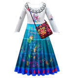 Anime Encanto Mirabel Niños Cosplay Navidad Disfraz Traje Vestido Falda con la Capa Carnaval