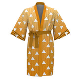 Anime Demon Slayer Agatsuma Zenitsu bata/capa de baño largo Cosplay Halloween Disfraz Kimono para dormir niño adulto Carnaval Traje
