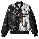 Película Venom Cosplay Halloween Abrigo chaqueta de béisbol con cremallera Carnaval 3D Impreso