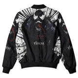 Película Venom Cosplay Halloween Abrigo chaqueta de béisbol con cremallera Carnaval 3D Impreso
