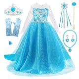 Anime Frozen Elsa Vestido Halloween Carnaval Cosplay Disfraz para Niños