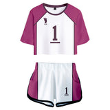 Haikyuu!! Ushijima Wakatoshi Cosplay Top y Pantalones Cortos Ropa de Verano 2 Piezas