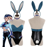 Juego LoL Akali The Rogue Assassin KDA Bunny Girls Cosplay Disfraz Halloween Falda Carnaval