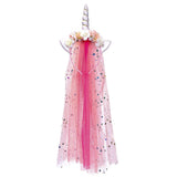 Arco Iris cabeza de unicornio brillante cabeza de gato con TUL fiesta pelo de unicornio Accesorios de fiesta Halloween Carnaval Decoración