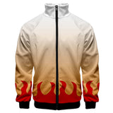 Anime Demon Slayer Rengoku Kyoujurou Cosplay Sudadera Abrigo Chaqueta con Cremallera Carnaval 3D Impreso