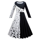 Película Cruella Niños Cosplay Halloween Vestido Disfraz Fiesta Carnaval Per.