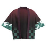Demon Slayer Kamado Tanjirou Kimono Haori Yukata Cosplay Traje Casual