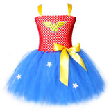 Halloween Disfraz Juego de Rol Wonder Woman Tutu Vestido de Princesa para Carnaval para Niñas