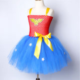 Halloween Disfraz Juego de Rol Wonder Woman Tutu Vestido de Princesa para Carnaval para Niñas