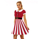 Adultos Traje de Madre-Hija A Rayas Cosplay Navidad Halloween Disfraz Falda Vestido Carnaval
