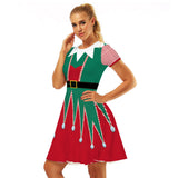Papá Noel Cosplay Navidad Elfo Halloween Disfraz Falda Vestido Carnaval