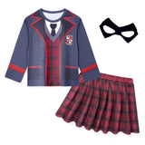 TV The Umbrella Academy Niños Cosplay Disfraz Traje Vestido Falda Uniforme Navidad