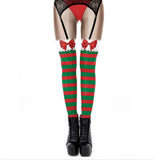 Sexy Encaje Falso Lencería Leggings Estampado de Navidad Leggings de Fiesta de Navidad para Femenino