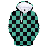 Anime Demon Slayer Kamado Tanjirou Sudadera Pantalón Cosplay Navidad Fiesta 3D Impreso Casual 2 Piezas