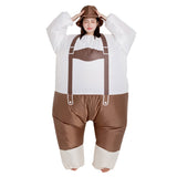 Hombre Gordo Gracioso Pantalones con Tirantes Oktoberfest Traje Inflable Hinchable para Adultos