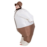 Hombre Gordo Gracioso Pantalones con Tirantes Oktoberfest Traje Inflable Hinchable para Adultos