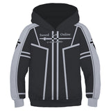 Sword Art Online Kirigaya Kazuto Cosplay Sudadera con Capucha de Manga Larga para Niños