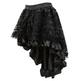 Halloween Disfraz Medieval Escocia Falda de Encaje Multicapa Gótico Steampunk Falda Negra para Adultos Femenino