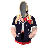 Danganronpa Enoshima Junko Cosplay Sudadera Estampada con Cremallera Sudadera Unisex