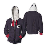 Lucifer Cosplay Sudadera Videojuego Helltaker Sudadera Estampada con Cremallera Unisex