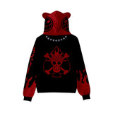 Anime One Piece Oreja De Gato Sudadera Cosplay Navidad Fiesta 3D Impreso Casual
