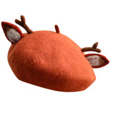 Sombrero de Navidad Boinas Lindas de Lana con Cuernos de Ciervo