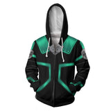 Anime My Hero Academia Midoriya Izuku Sudadera Cosplay Navidad Fiesta 3D Impreso chaqueta con cremallera