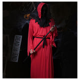 Halloween Disfraz de Horror Disbla Vampiro Cosplay Medieval Disfraz de Color Rojo y Negro para Adultos