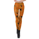 Halloween Telarañas Ray Fluorescencia Pantalones Tirantes de Color Naranja para Adultos Femenino