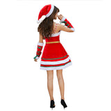 Vestido Rojo de Navidad Santa Claus Vestido Sexy para Adultos Femenino