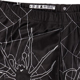 Halloween Telaraña Rayo Fluorescencia Pantalones Tirantes de Color Negro para Adultos Femenino