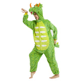 Dinosaurio Mono Pijama de Franela para Adultos Navidad Halloween Ropa de Dormir Unisex