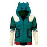 Midoriya Izuku Traje de Batalla Cosplay Sudadera My Hero Academia Sudadera con Cremallera Unisex