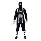 Halloween Disfraz Ninja Warrior Guerro Traje Negro Cosplay Disfraz para Adultos
