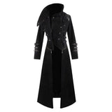 Masculino Medieval Halloween Carnaval Steampunk Gótico Gabardina con capucha negro