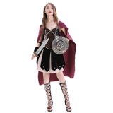 Halloween Disfraz Retro Medieval Antiguo Guerreros Espartano Romano Cosplay Traje para Adultos Femenino
