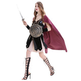 Halloween Disfraz Retro Medieval Antiguo Guerreros Espartano Romano Cosplay Traje para Adultos Femenino